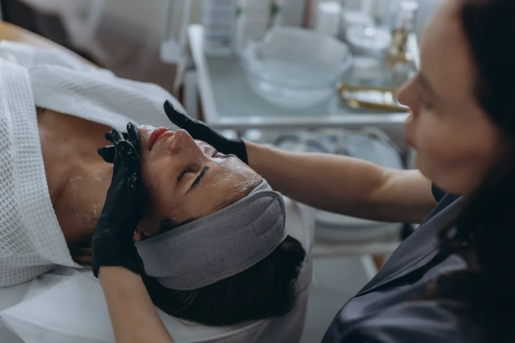 Woman receiving chemical peels treatment in Brooklyn, NY | Mrs. Webb Aesthetic